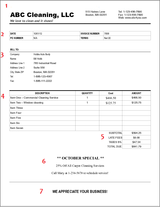 House Cleaning Free House Cleaning Invoice Templates
